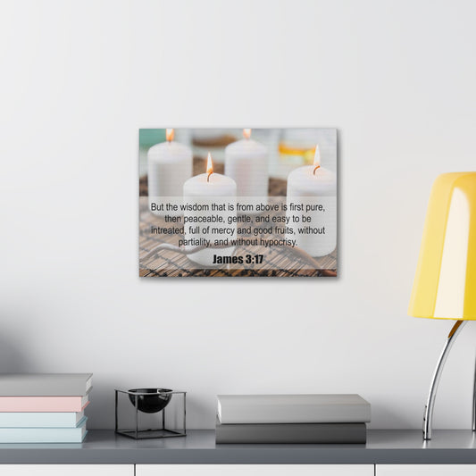 Without Hypocrisy James 3:17 Bible Verse Canvas Christian Wall Art Ready to Hang