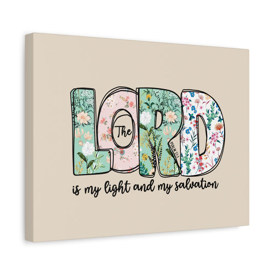 Scripture Walls Light And My Salvation Floral Psalm 27:1 Bible Verse Canvas Christian Wall Art Ready to Hang