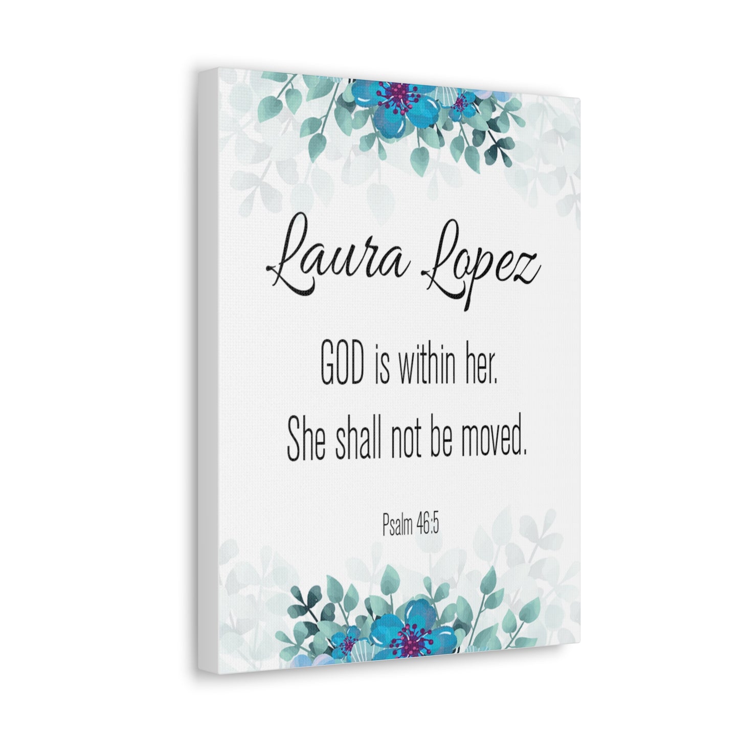Personalized Scripture Walls God Is Within Her Psalm 46:5 Bible Chapter Canvas Christian Wall Art Ready to Hang