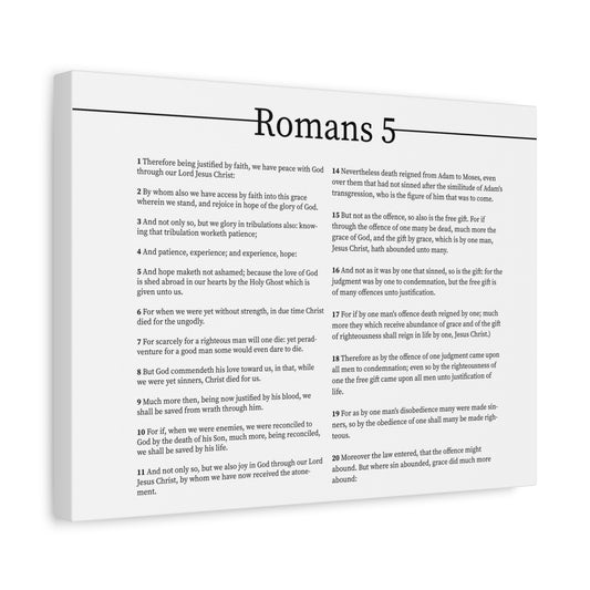 Scripture Canvas Peace With God Romans 5 Christian Wall Art Bible Verse Print Ready to Hang