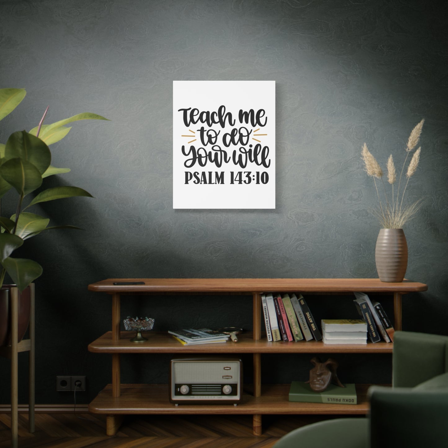 Scripture Canvas Teach Me Psalm 143:10 Christian Wall Art Bible Verse Print Ready to Hang