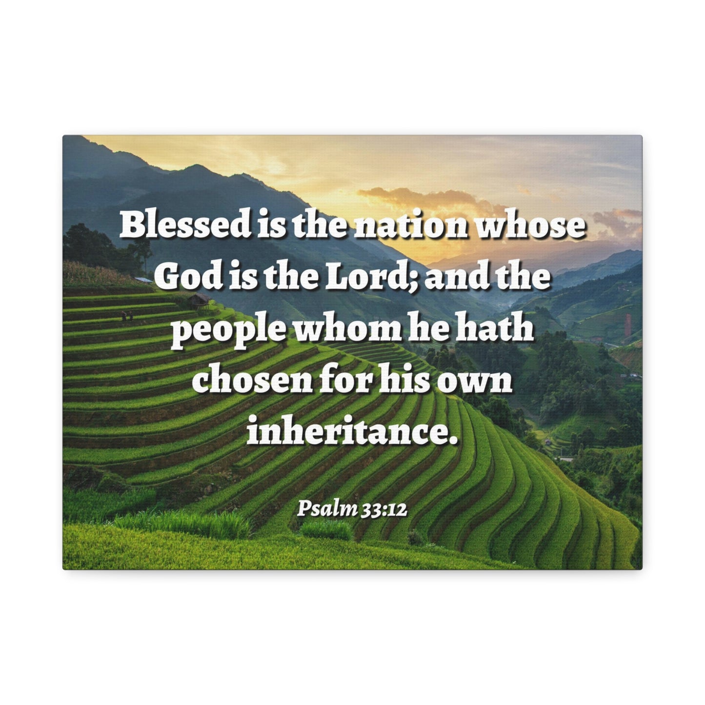 Blessed Is The Nation Psalm 33:12 Bible Verse Canvas Christian Wall Art Ready to Hang