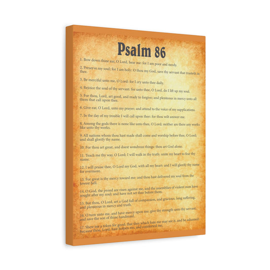 Scripture Walls Psalm 86 Gold Bible Chapter Canvas Christian Wall Art Ready to Hang Unframed