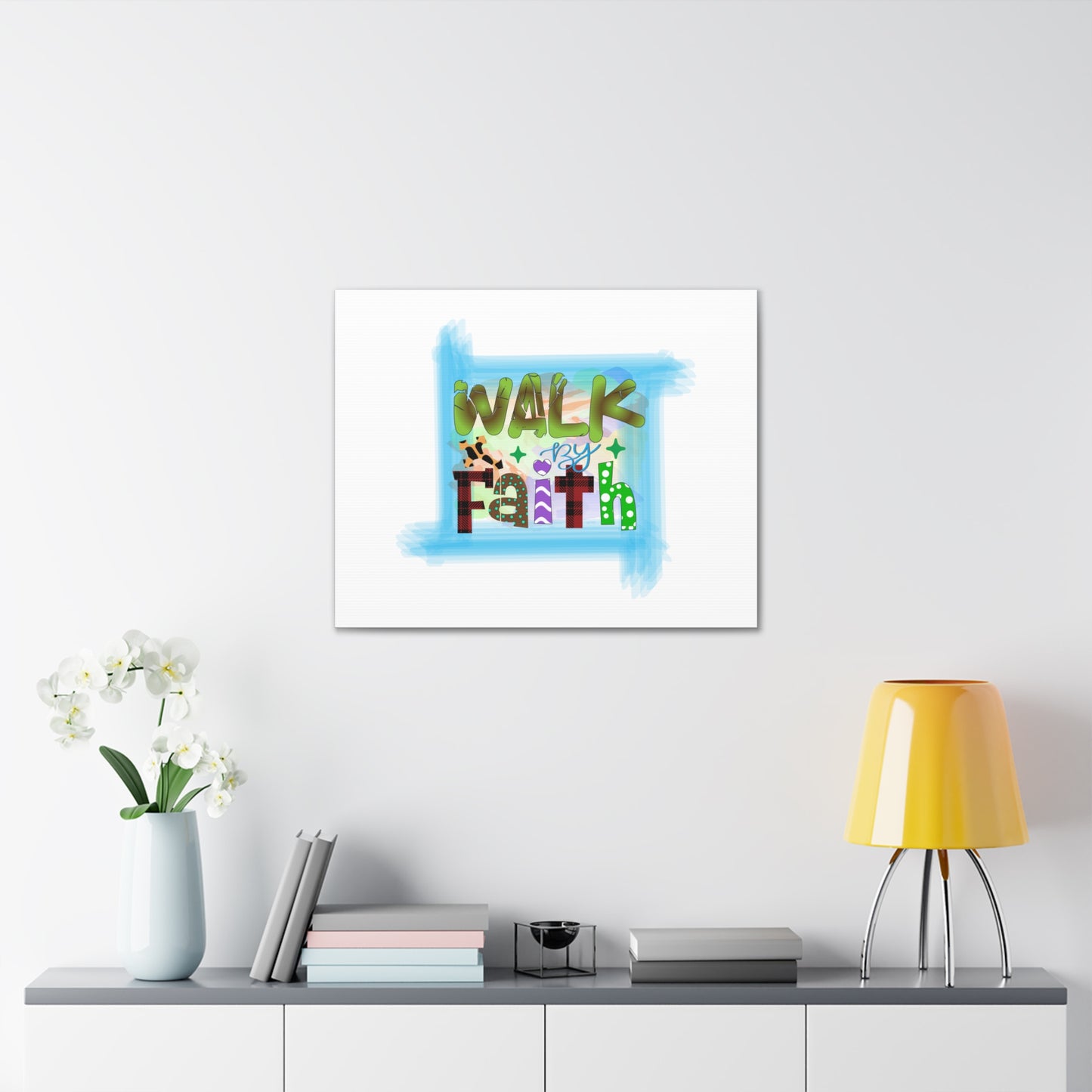 Walk By Faith 1 John 5:4 Christian Wall Art Bible Verse Print Ready to Hang