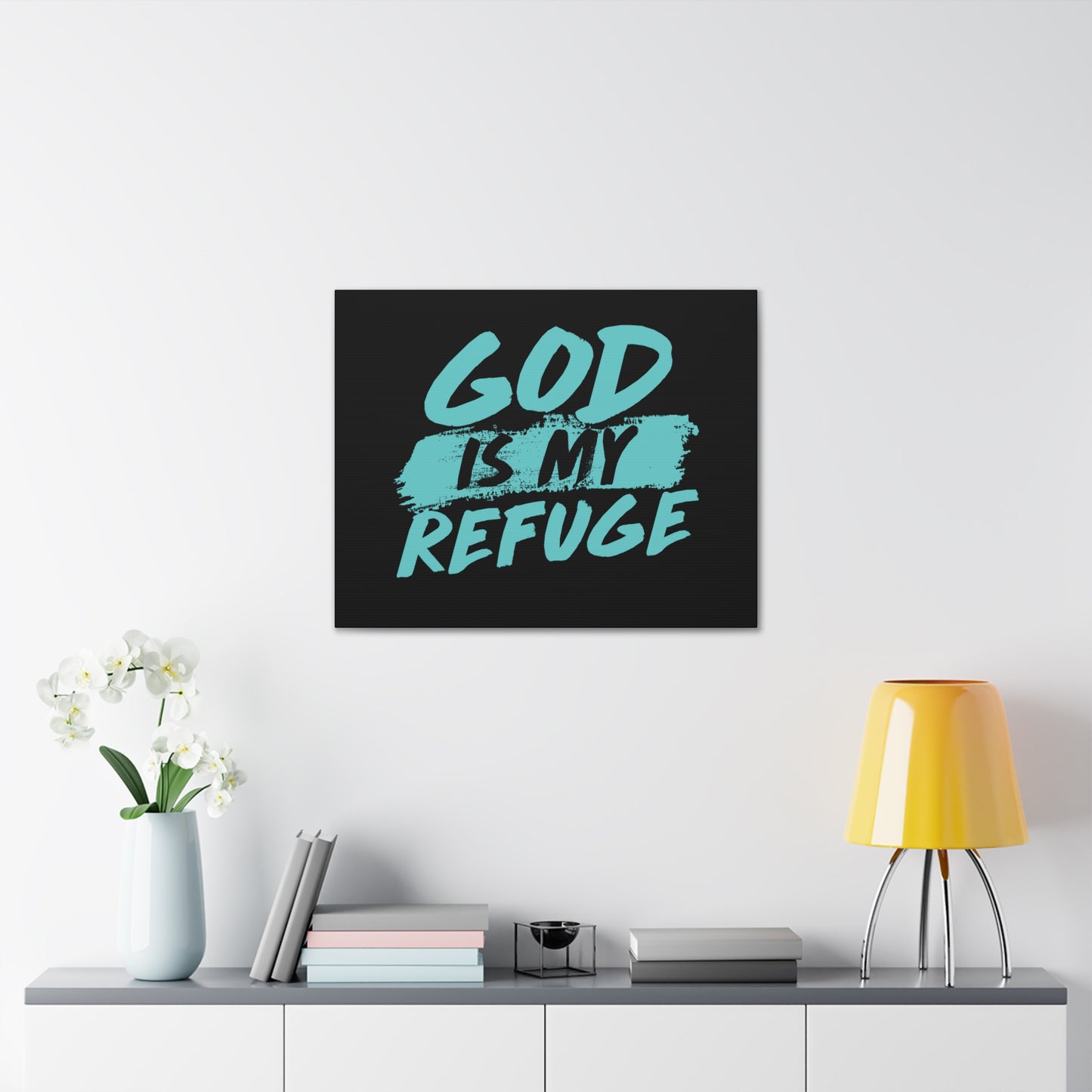 God Is My Refuge Psalm 46:1 Christian Wall Art Print Ready to Hang