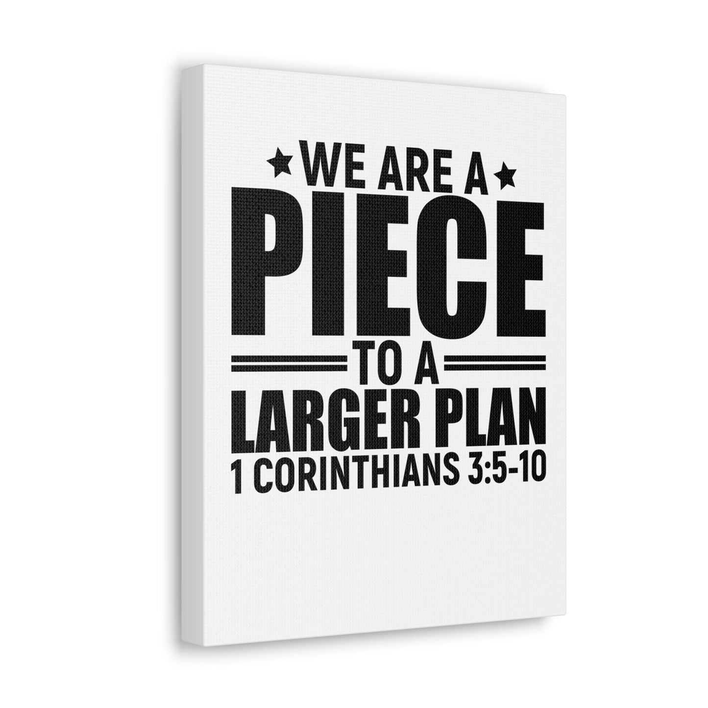 1 Corinthians 3:5-10 We Are a Piece Bible Verse Canvas Christian Wall Art Ready to Hang Unframed