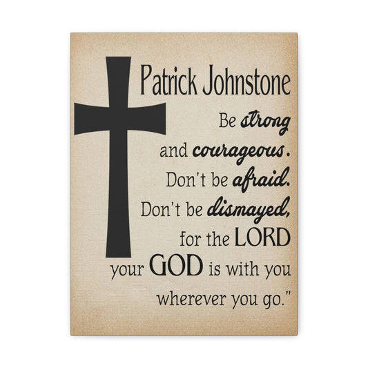 Personalized Joshua 1:9 Cross Bible Chapter Canvas Christian Wall Art Ready to Hang