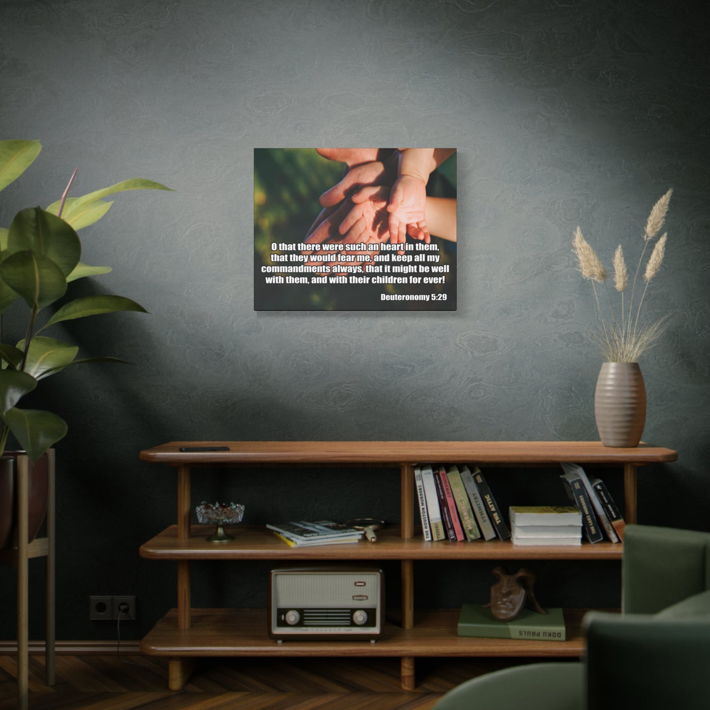 Bible Verse Canvas Keep All My Commandments Deuteronomy 5:29 Christian Home Décor Wall Art Scripture Ready to Hang Faith Print