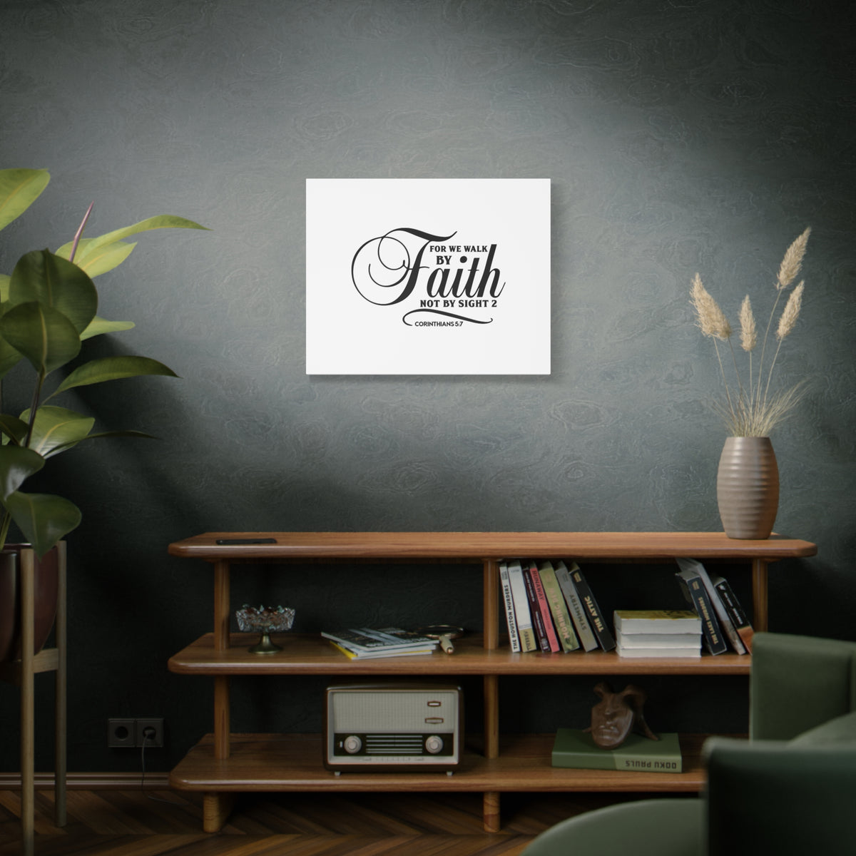 Scripture Canvas Not By Sight Corinthians 5:7 Christian Wall Art Bible Verse Print Ready to Hang