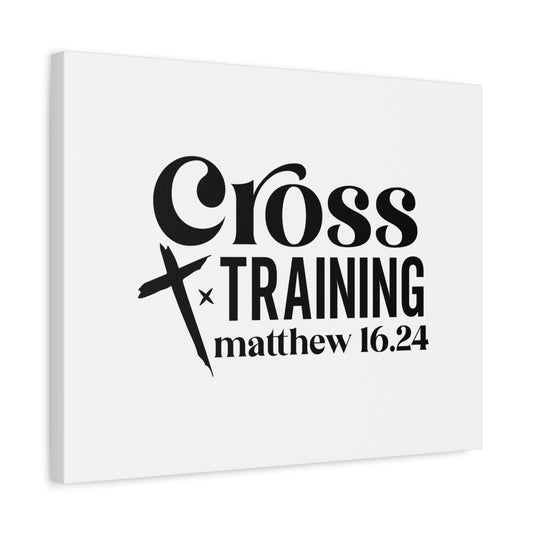 Scripture Canvas Cross Training Matthew 16:24 Christian Wall Art Bible Verse Print Ready to Hang