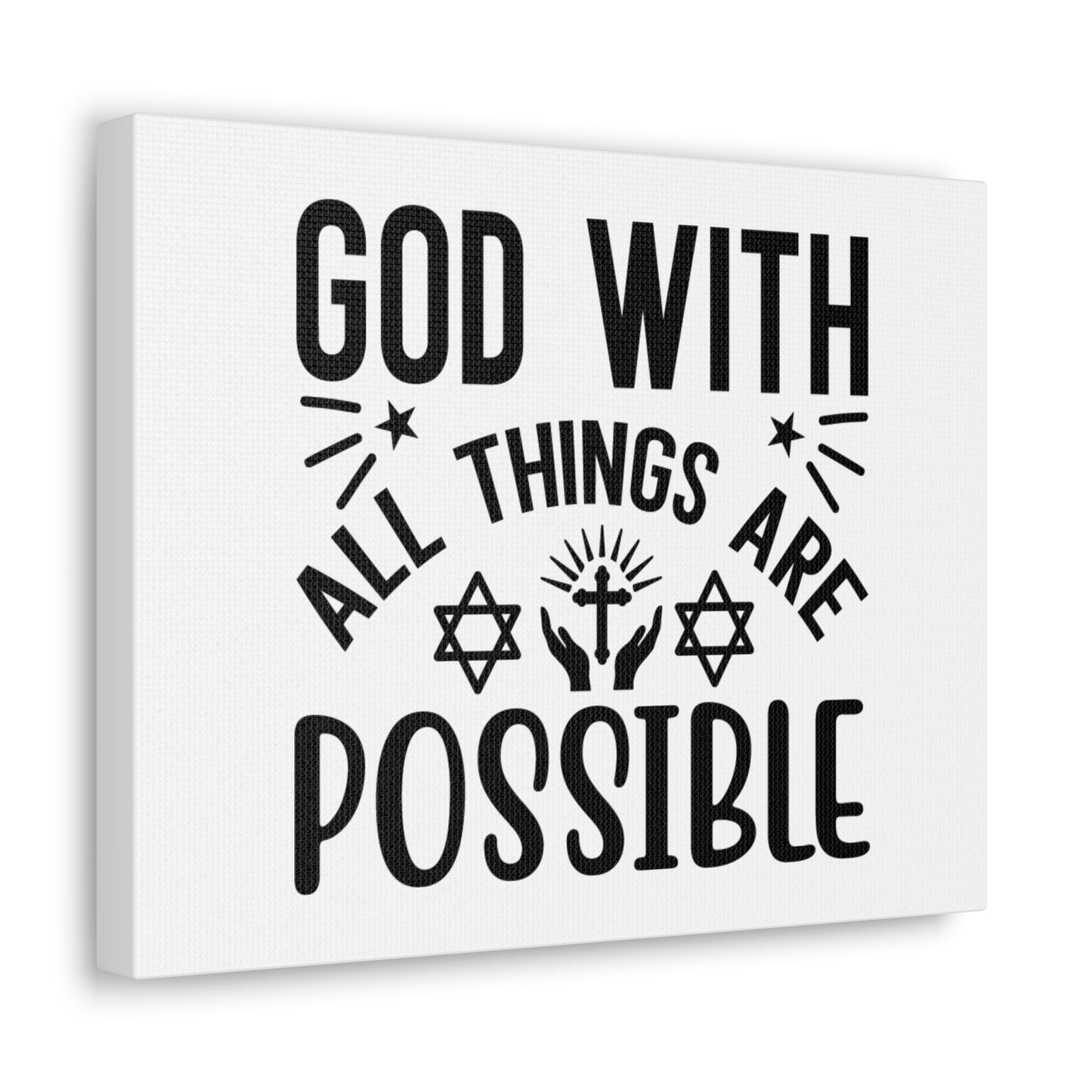 God With All Things Are Possible Luke 1:37 Christian Wall Art Bible Verse Print Ready to Hang