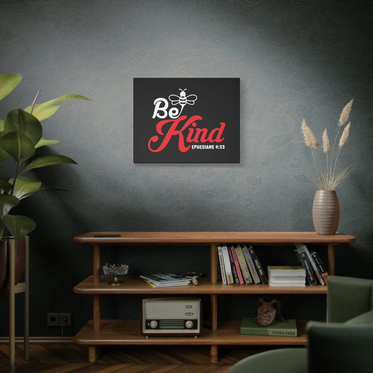 Scripture Canvas Bee Kind Ephesians 4:32 Christian Wall Art Bible Verse Print Ready to Hang
