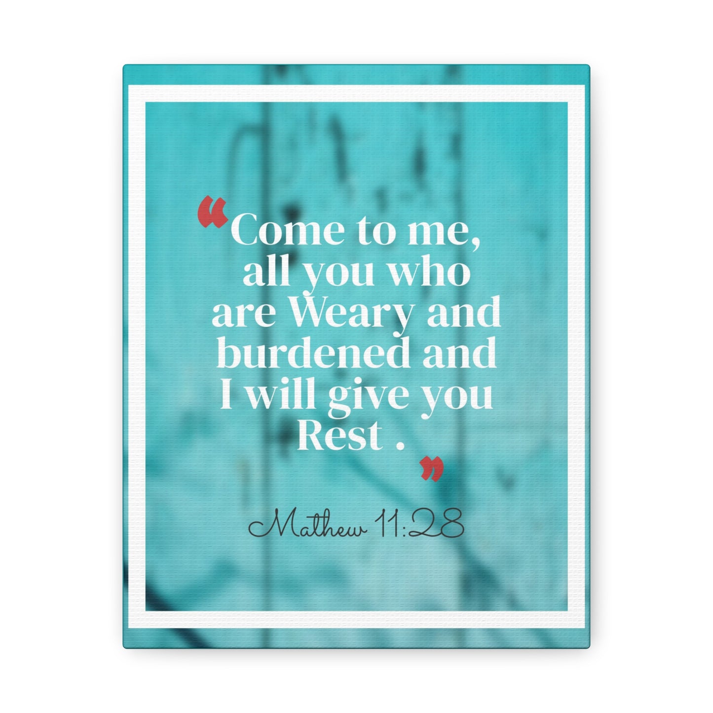 Give You Rest Matthew 11:28 Bible Verse Canvas Christian Wall Art Ready to Hang