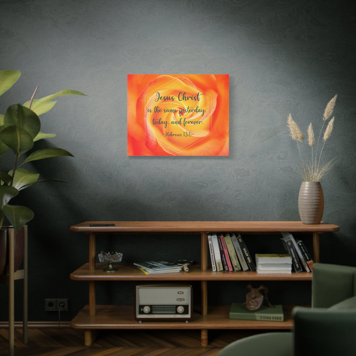 Scripture Canvas Today And Forever Hebrews 13:8 Christian Wall Art Bible Verse Print Ready to Hang