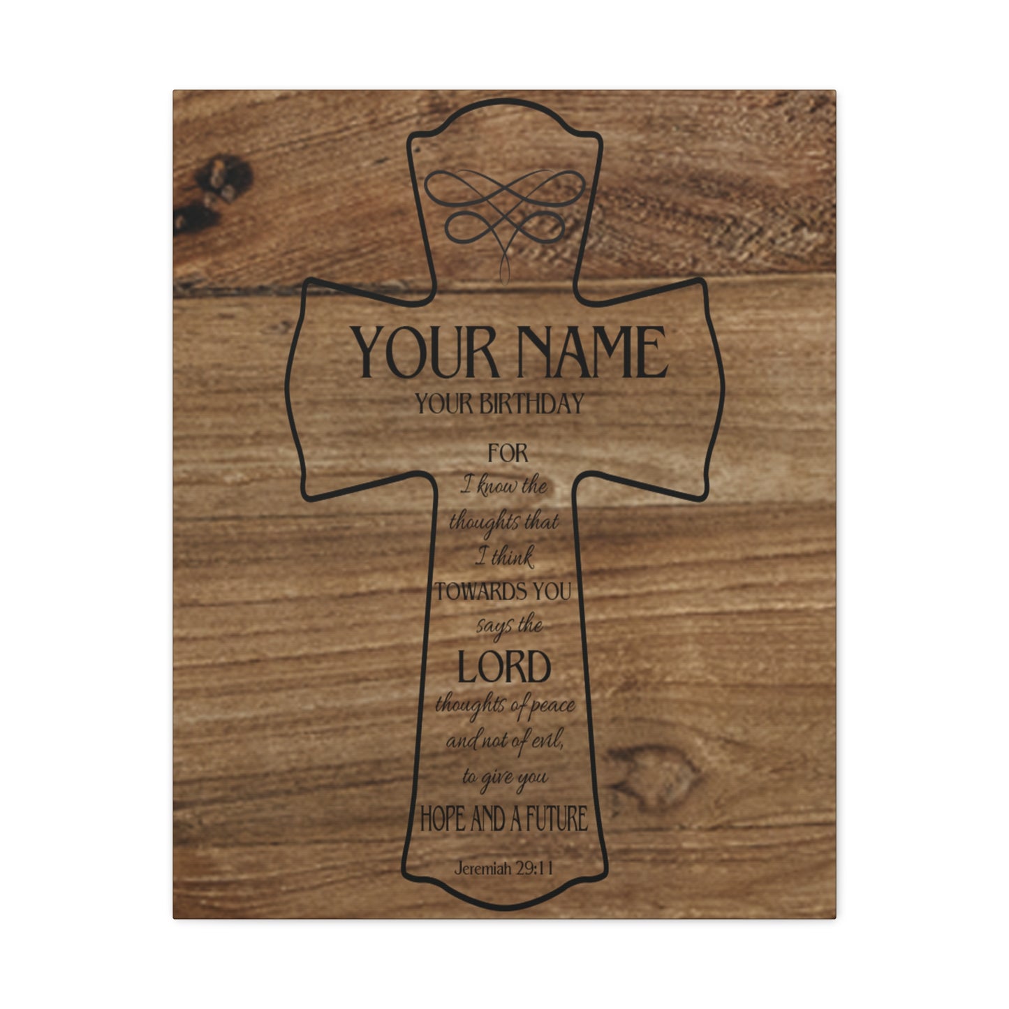 Personalized Hope and a Future Jeremiah 29:11 Bible Chapter Canvas Christian Wall Art Ready to Hang