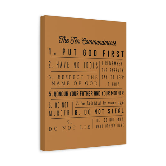 Scripture Canvas Ten Commandments Exodus 20:2–17 Christian Wall Art Print Ready to Hang