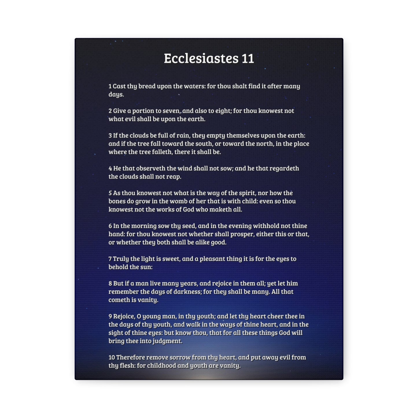 Charity Ecclesiastes 11 Bible Verse Canvas Christian Wall Art Ready to Hang