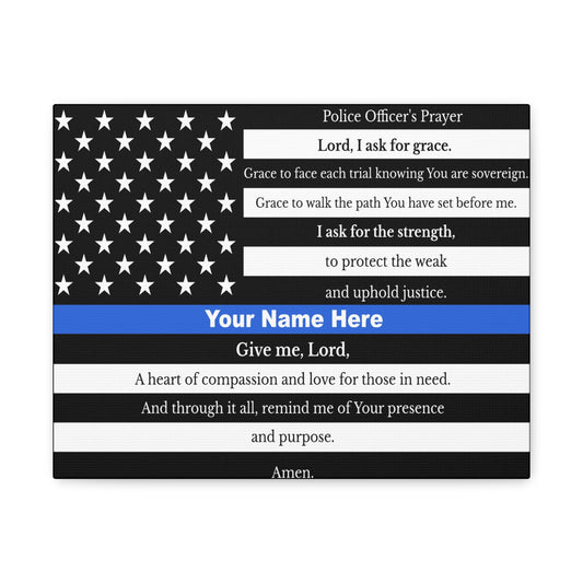 Personalized Police Prayer Bible Canvas Christian Wall Art Ready to Hang Unframed