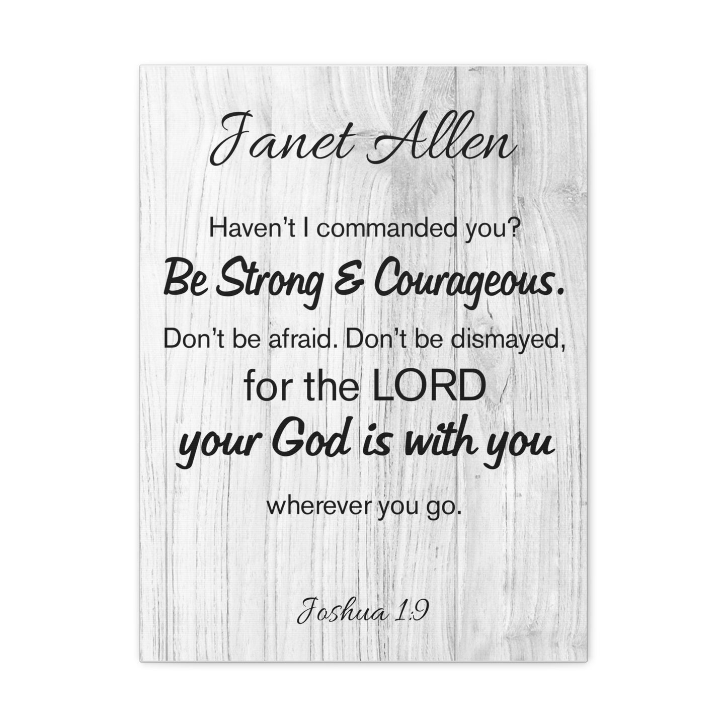 Personalized Joshua 1:9 Bible Chapter Canvas Christian Wall Art Ready to Hang