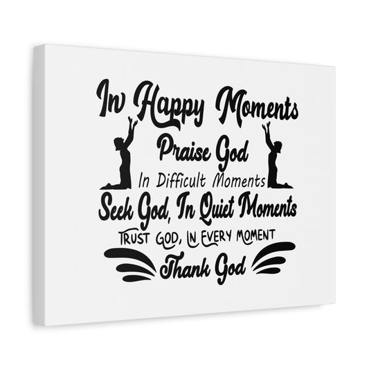 Scripture Canvas In Happy Moments Praise God Psalm 150:6 Christian Wall Art Bible Verse Print Ready to Hang