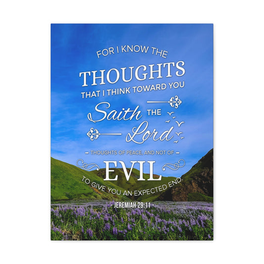 Thoughts of Peace Jeremiah 29:11 Christian Wall Art Bible Verse Print Ready to Hang