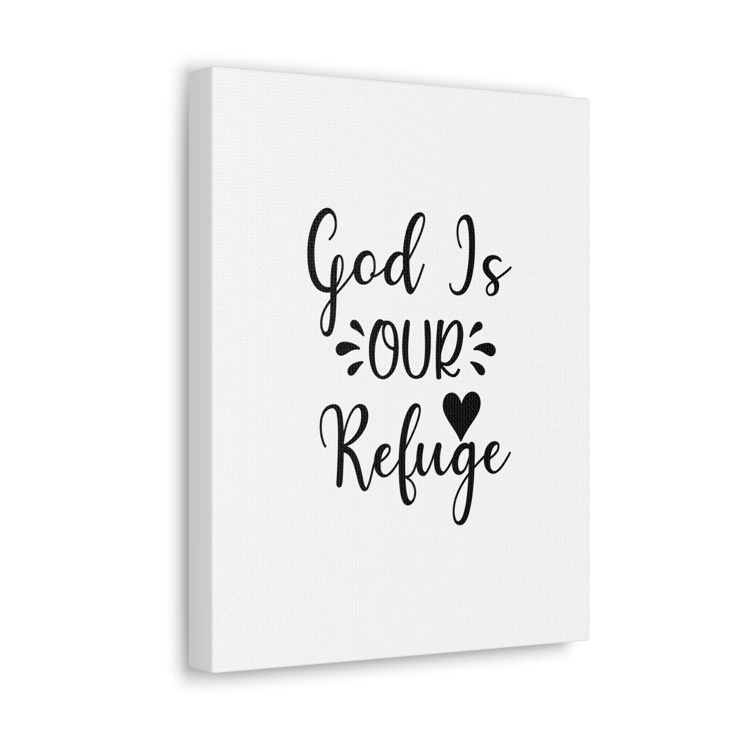 God Is Our Refuge Psalm 46:1 Heart Christian Wall Art Bible Verse Print Ready to Hang