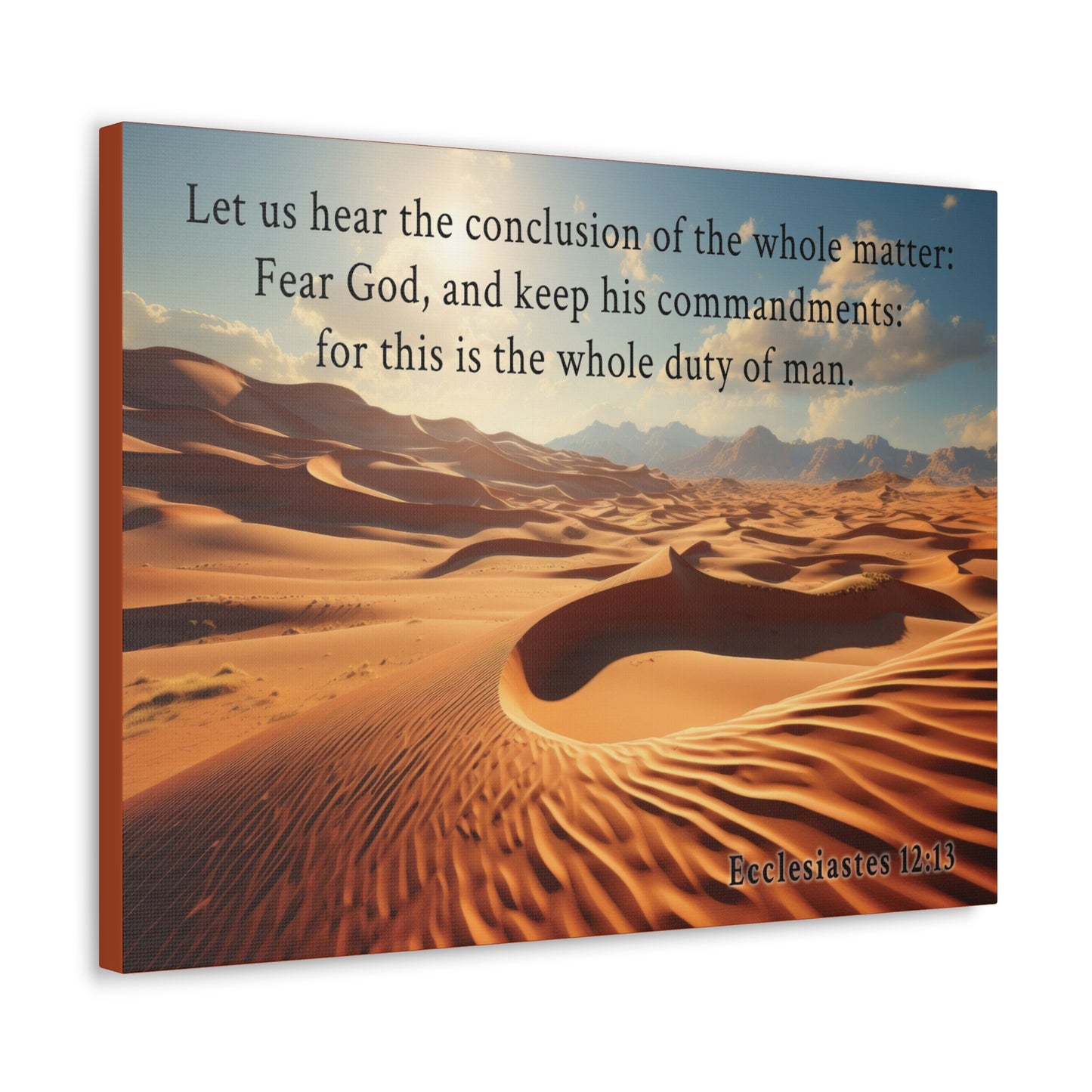 Ecclesiastes 12:13 Desert Bible Verse Canvas Christian Wall Art Ready to Hang Unframed