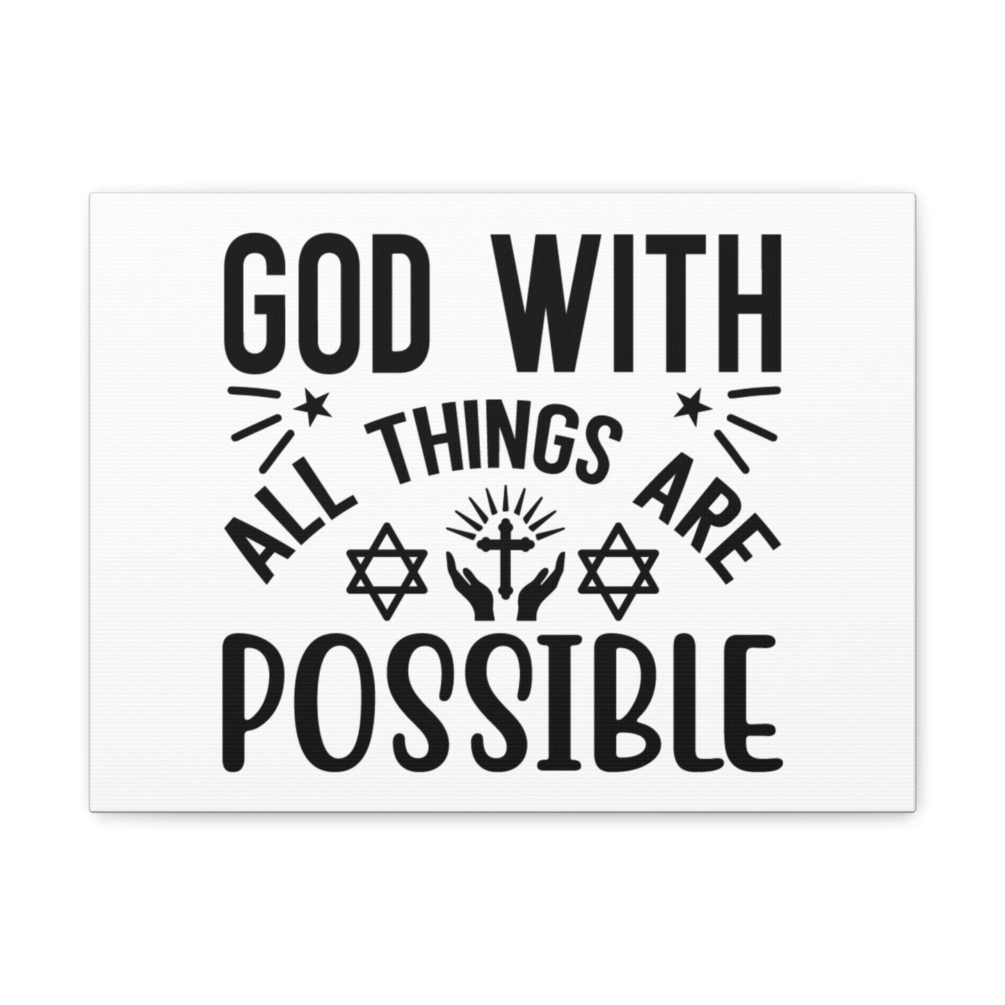 God With All Things Are Possible Luke 1:37 Christian Wall Art Bible Verse Print Ready to Hang