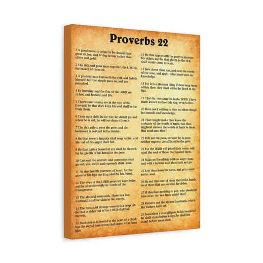 Scripture Walls Proverbs Chapter 22 Gold Bible Canvas Christian Wall Art Ready to Hang Unframed
