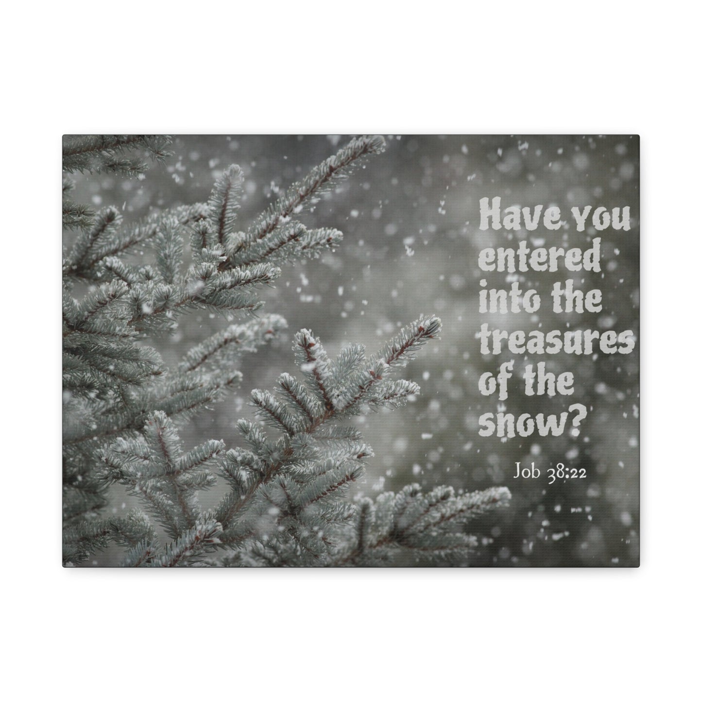 Treasures Of The Show Job 38:22 Bible Verse Canvas Christian Wall Art Bible Verse Print Ready To Hang