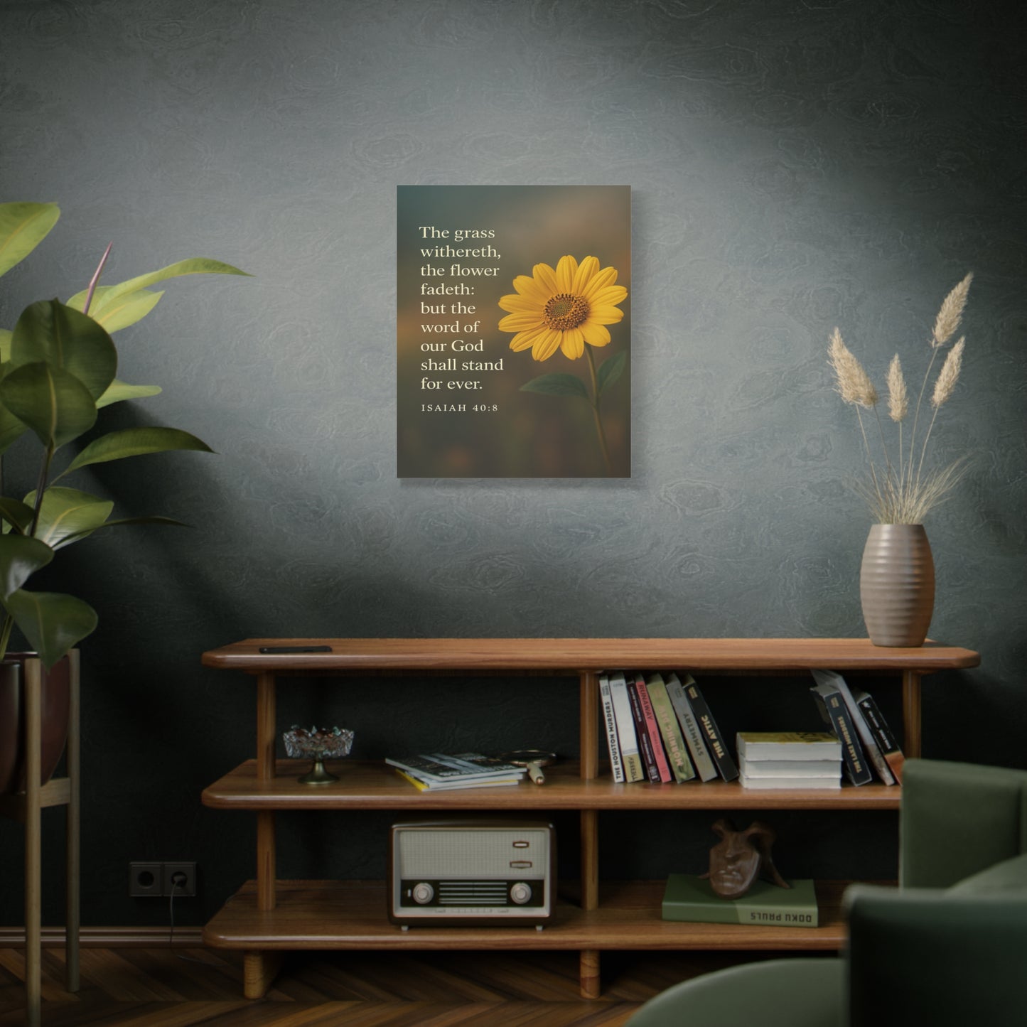Bible Verse Canvas Isaiah 40:8 Christian Home Décor Wall Art Scripture Ready to Hang Faith Print