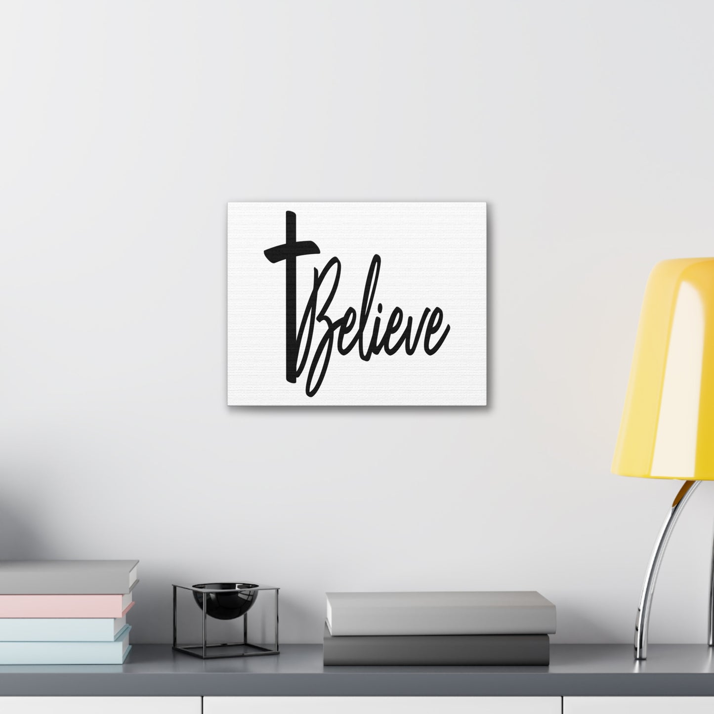 Believe Cross Mark 9:23 Christian Wall Art Print Ready to Hang