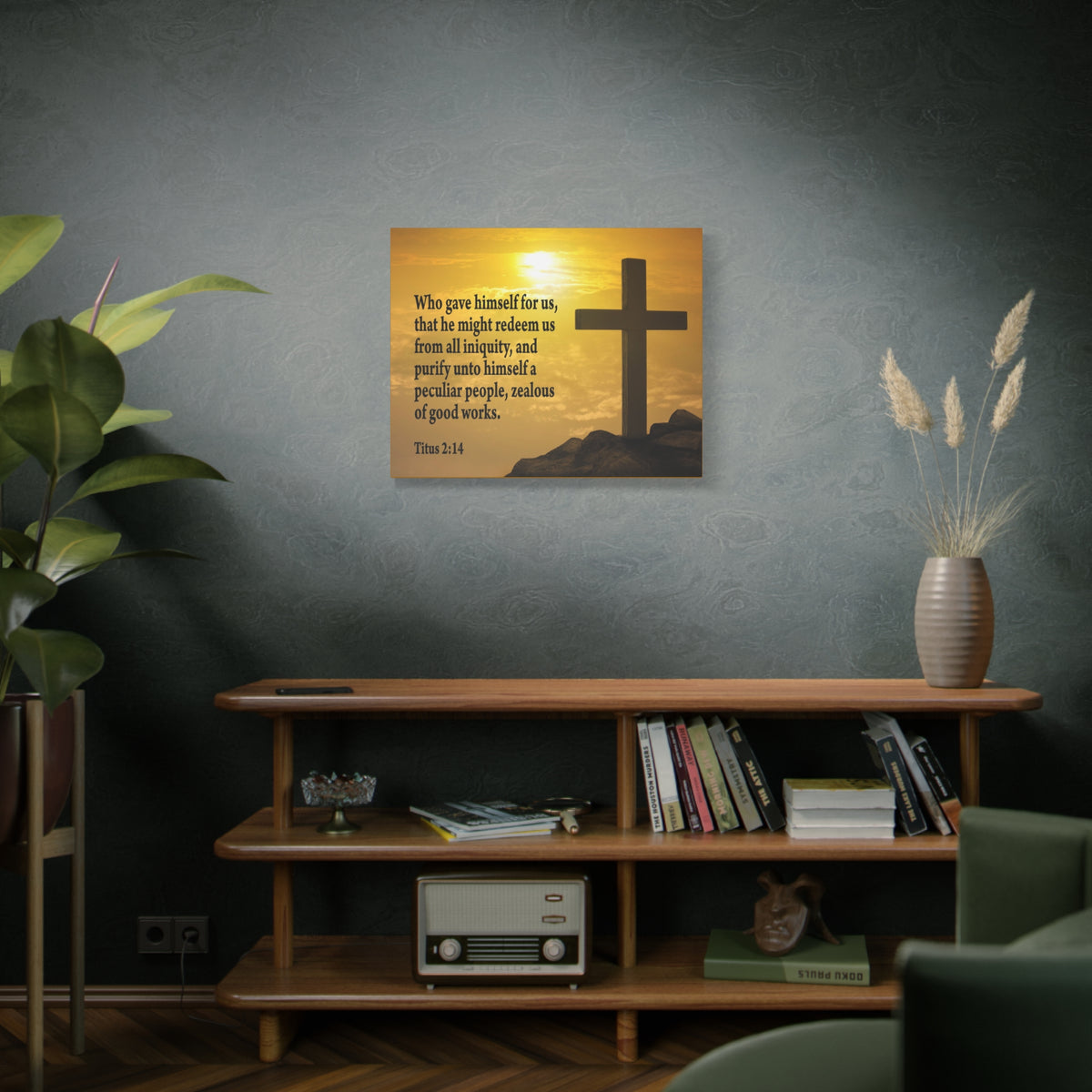 Scripture Canvas Peculiar People Titus 2:14 Christian Wall Art Bible Verse Print Ready to Hang