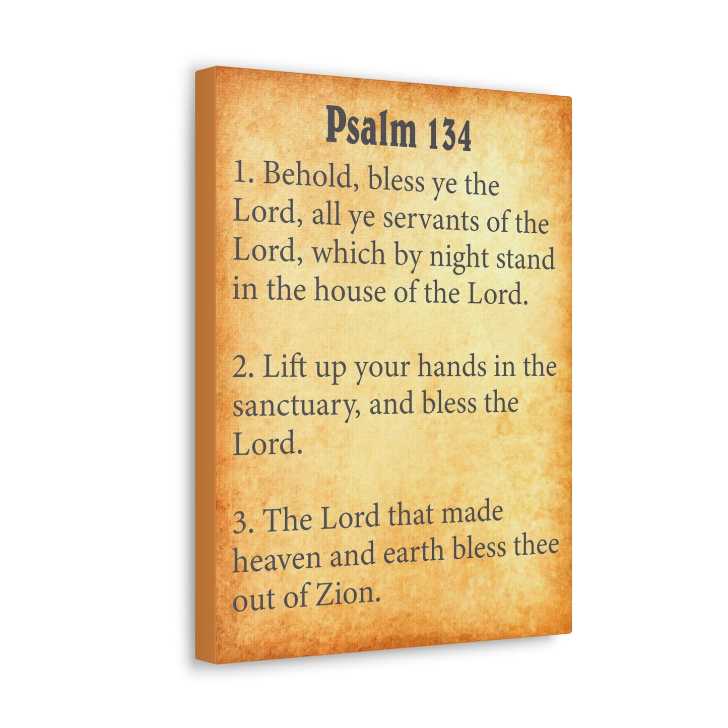 Psalm 134 Gold Bible Chapter Canvas Christian Wall Art Ready to Hang