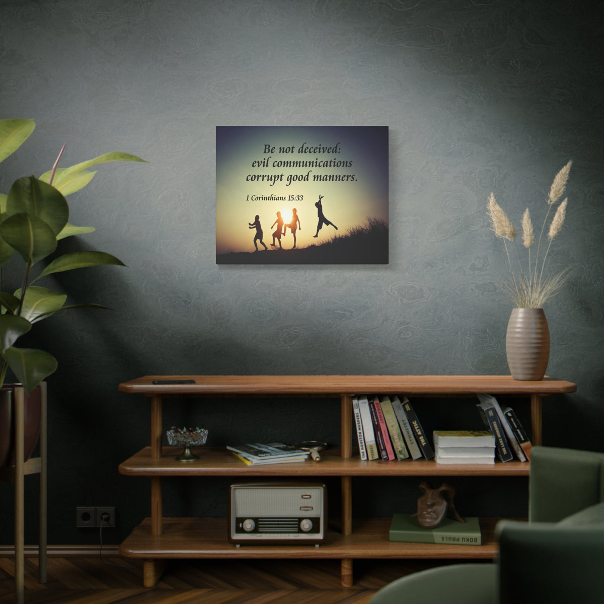 Scripture Canvas Don’t Be Deceived 1 Corinthians 15:33 Christian Wall Art Bible Verse Print Ready to Hang