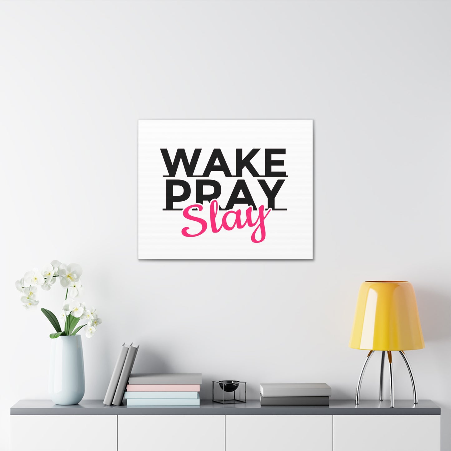 Wake Pray Slay Psalm 143:8 Christian Wall Art Print Ready to Hang