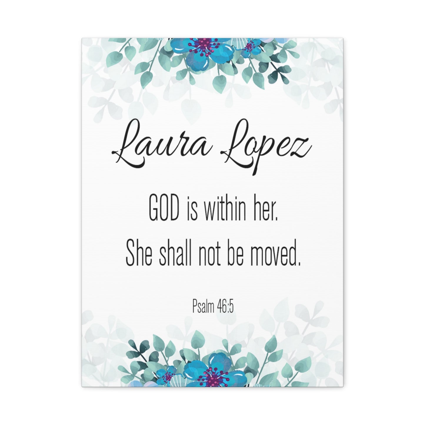 Personalized Scripture Walls God Is Within Her Psalm 46:5 Bible Chapter Canvas Christian Wall Art Ready to Hang