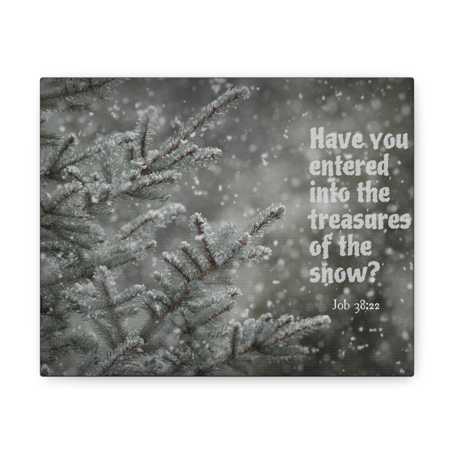 Treasures Of The Show Job 38:22 Bible Verse Canvas Christian Wall Art Bible Verse Print Ready To Hang