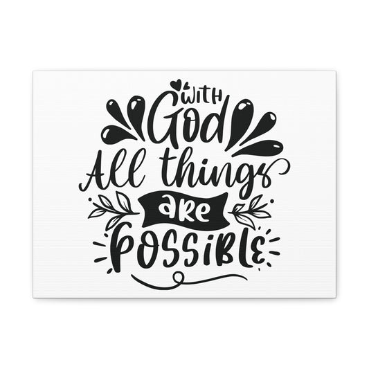 With God All Things Are Possible Matthew 19:26 Christian Wall Art Bible Verse Print Ready to Hang