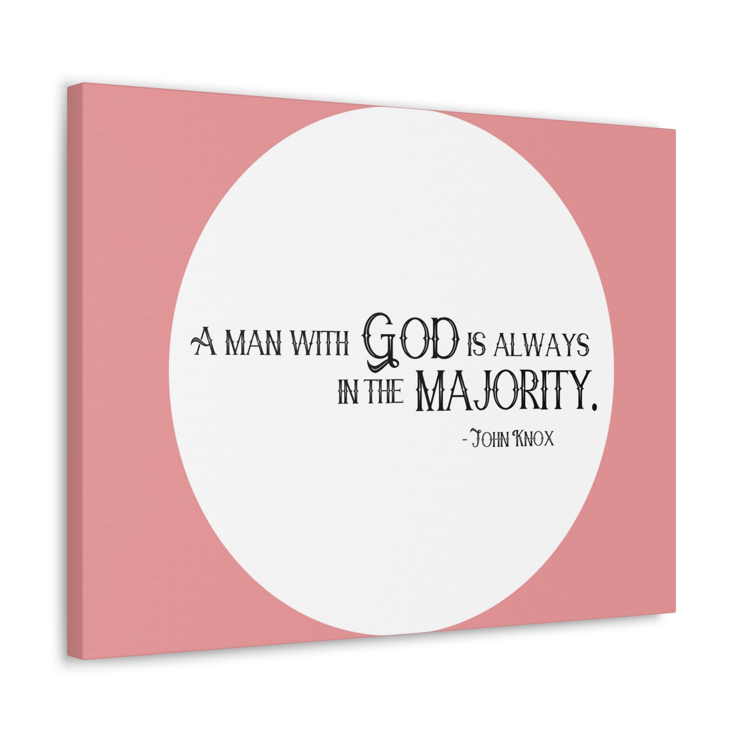 A Man With God Pink 1 Timothy 6:11 Bible Canvas Christian Wall Art Ready to Hang