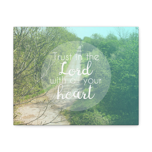 With All Your Heart Proverbs 3:5 Trees Christian Wall Art Bible Verse Print Ready to Hang