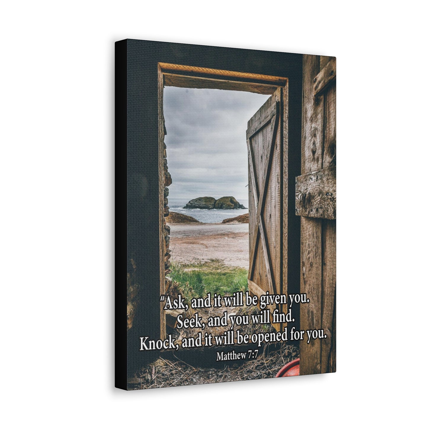 Ask & You Shall Receive Mathew 7:7 Christian Wall Art Bible Verse Print Ready to Hang