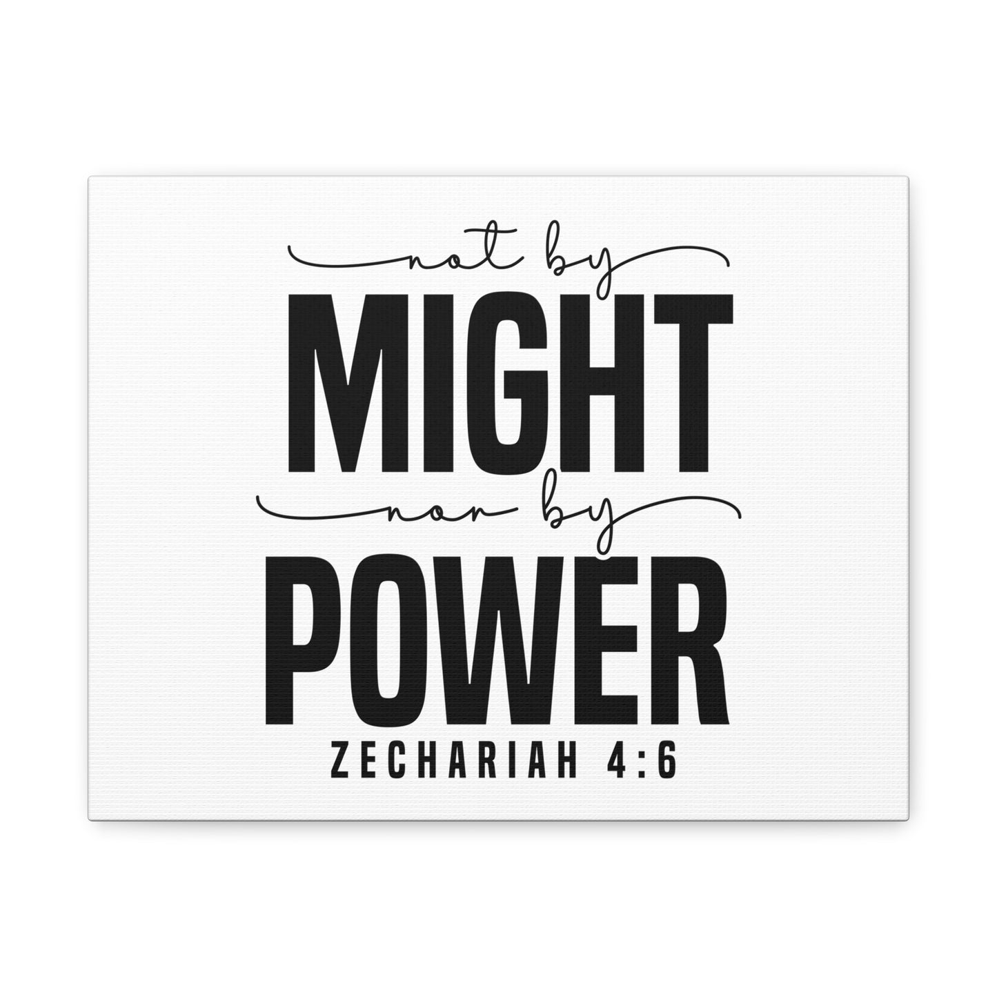 Zechariah 4:6 Not By Might Bible Verse Canvas Christian Wall Art Ready to Hang Unframed
