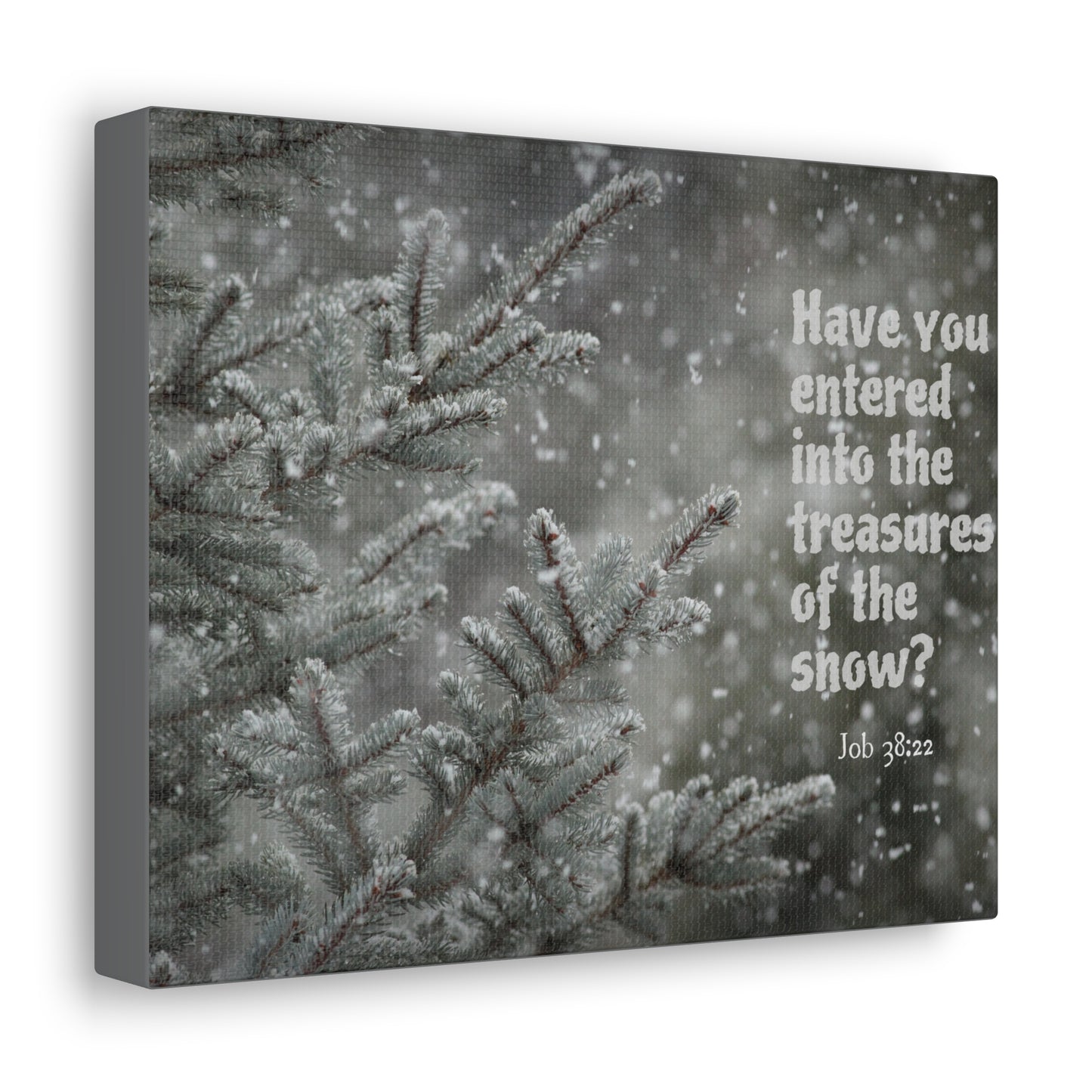 Treasures Of The Show Job 38:22 Bible Verse Canvas Christian Wall Art Bible Verse Print Ready To Hang