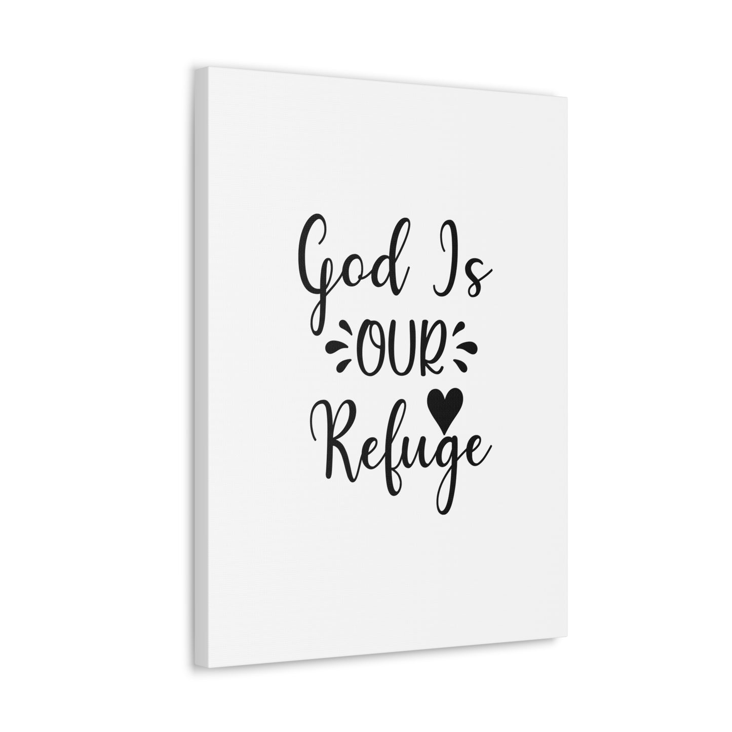 God Is Our Refuge Psalm 46:1 Heart Christian Wall Art Bible Verse Print Ready to Hang