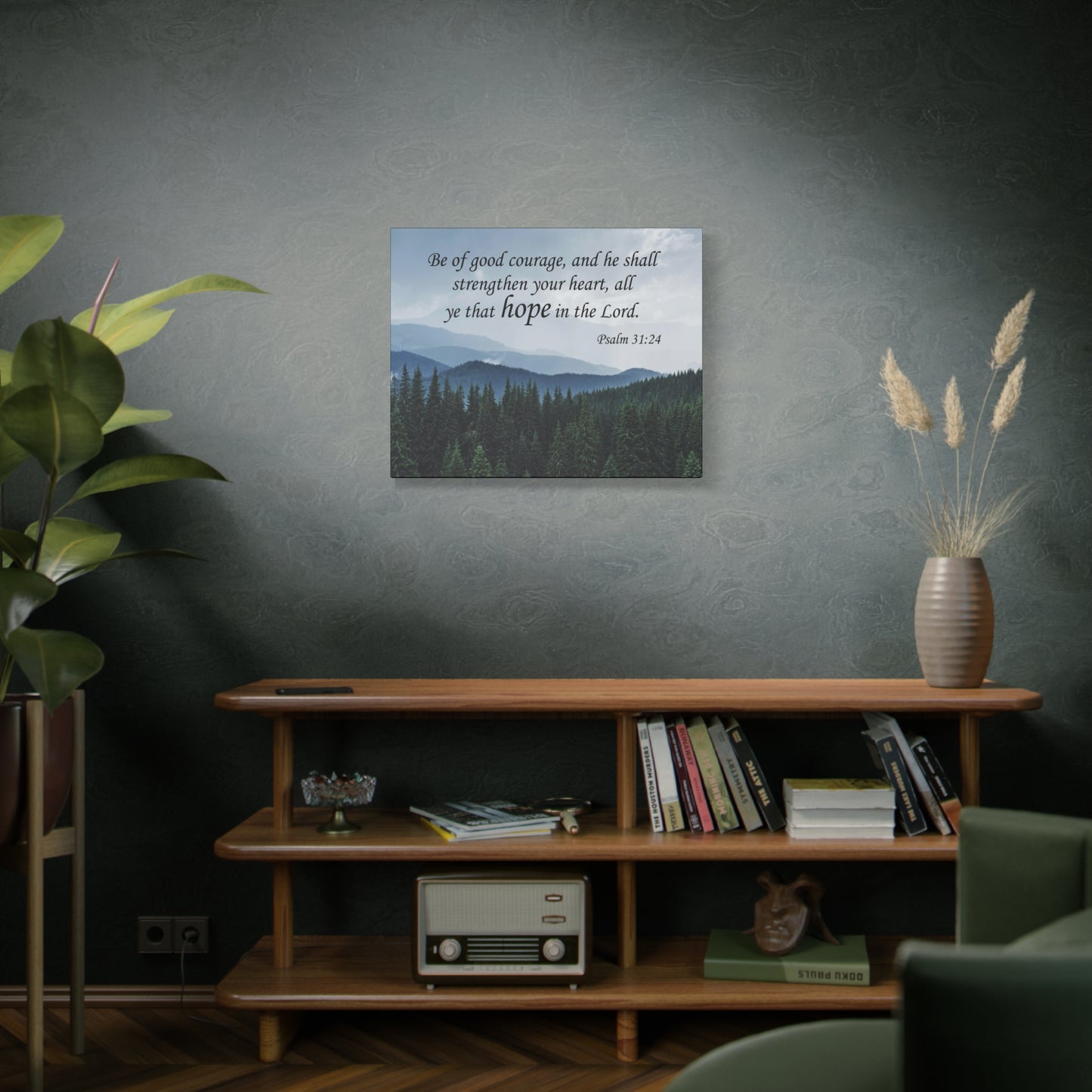 Bible Verse Canvas Be of Good Courage Psalm 31:24 Wall Art Christian Home Decor