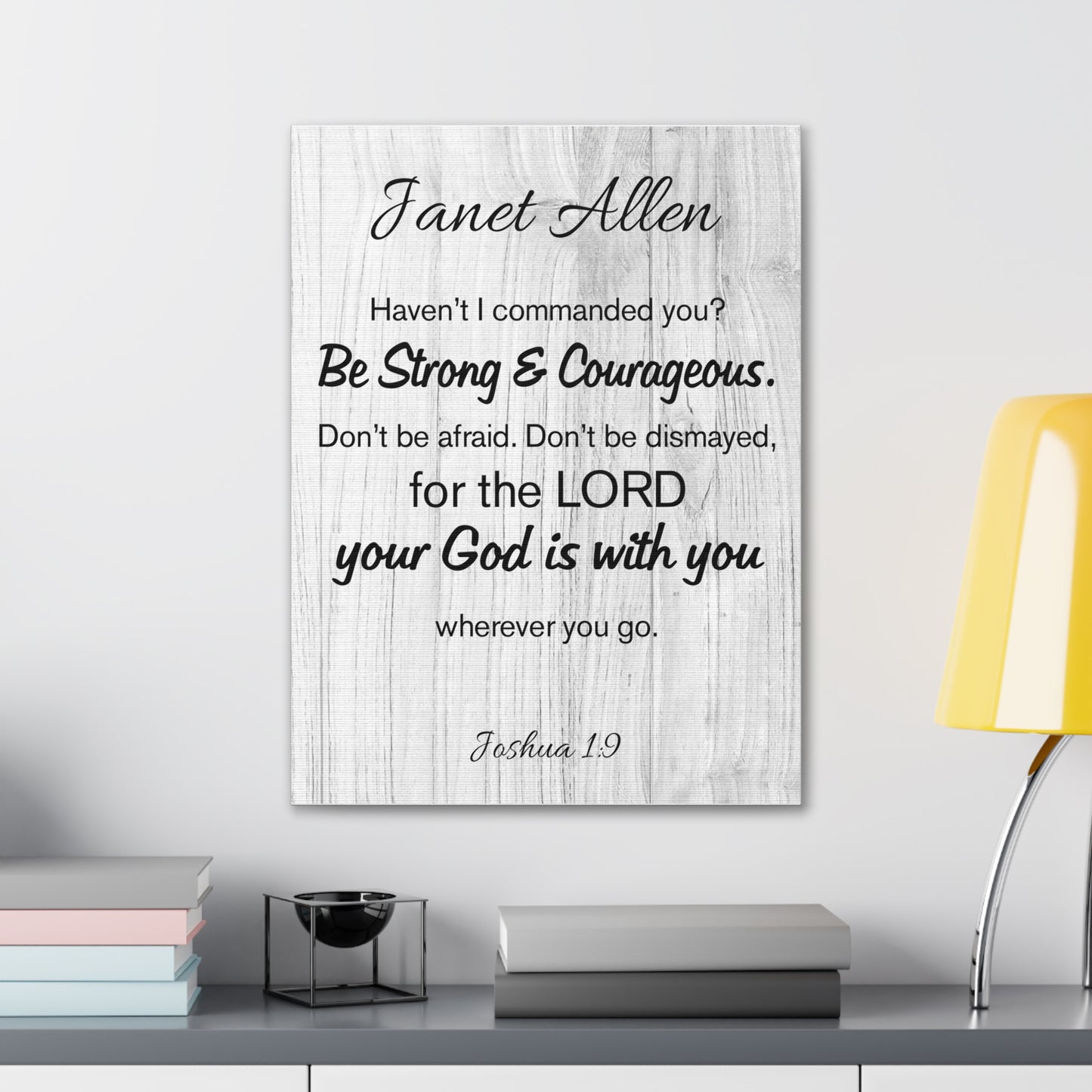 Personalized Joshua 1:9 Bible Chapter Canvas Christian Wall Art Ready to Hang