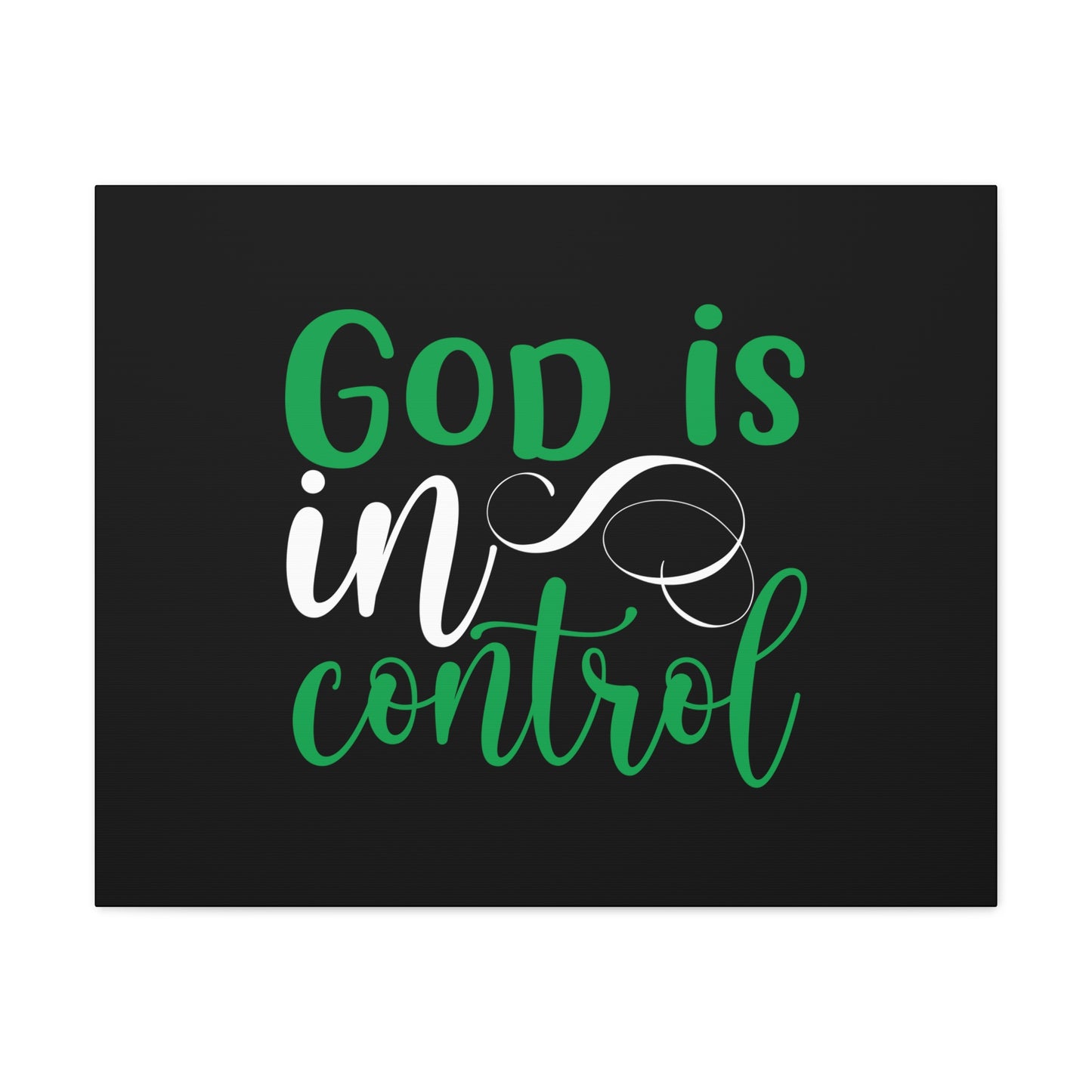 God Is In Control Psalm 27:1 Green Christian Wall Art Bible Verse Print Ready to Hang