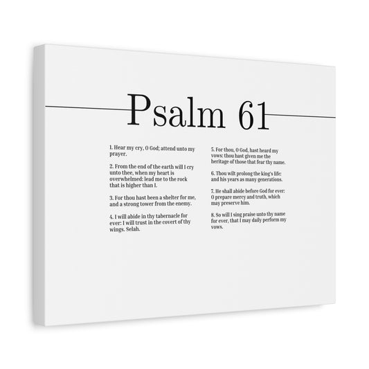Scripture Canvas Hear My Cry, O God Psalm 61 Christian Wall Art Bible Verse Print Ready to Hang
