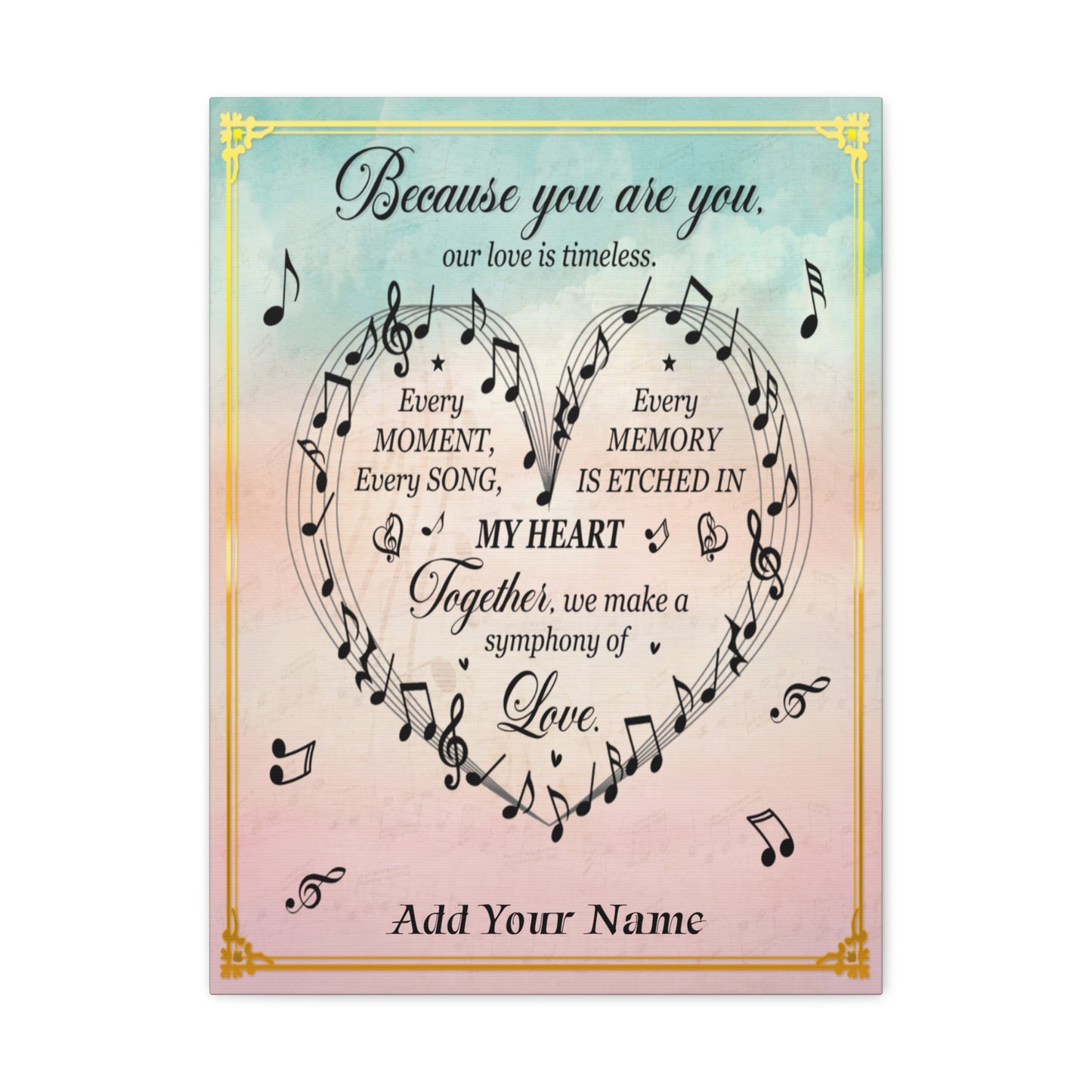 Personalized To My Wife Symphony of Love Canvas Wall Art - Romantic Gift for Her